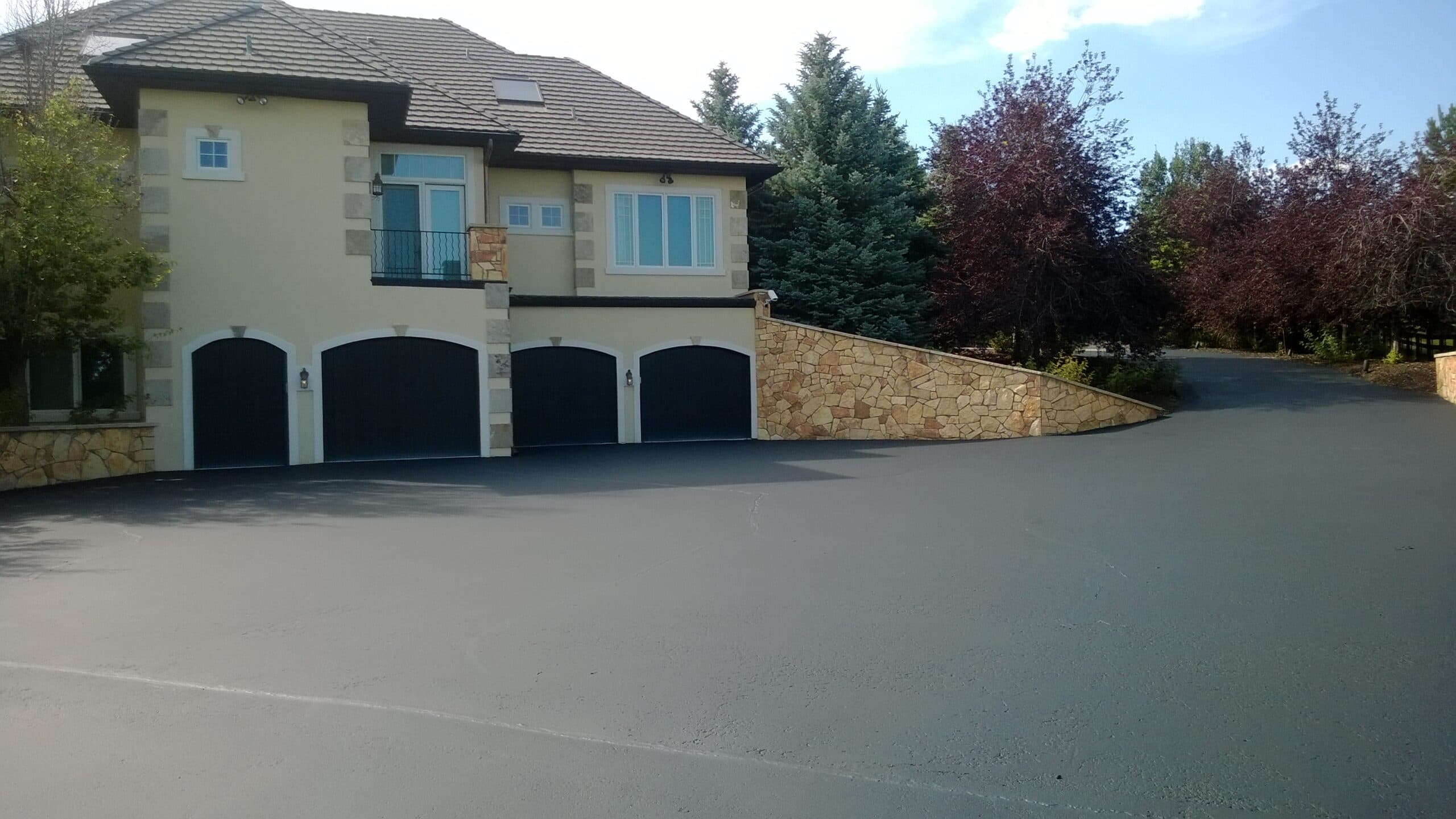 A sealcoated residential driveway